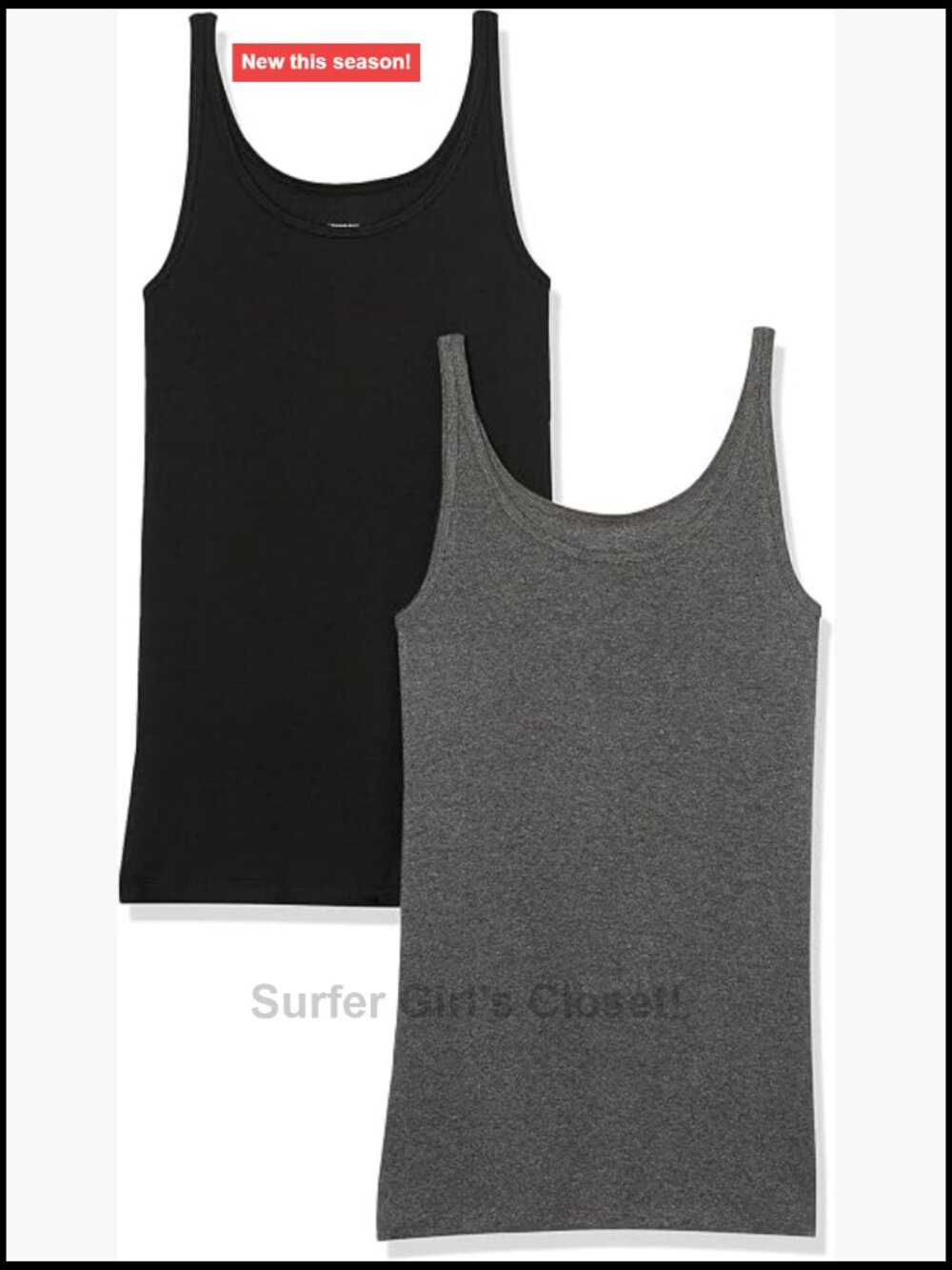 Slim-Fit Thin Strap Tank Top, Pack of 2, Cotton Modal Blend
